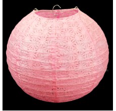 Бумажный фонарик с рисунком светло-розовый 35 см. 0924-34